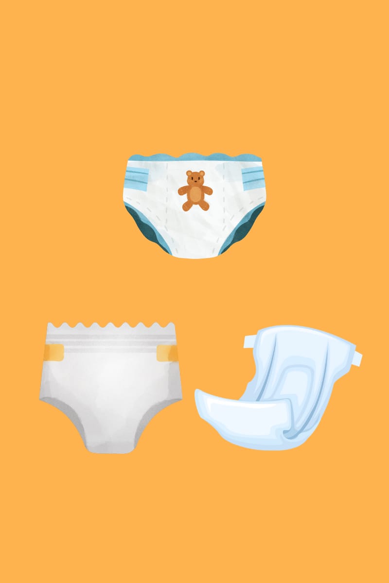 Pañales de niño y adulto